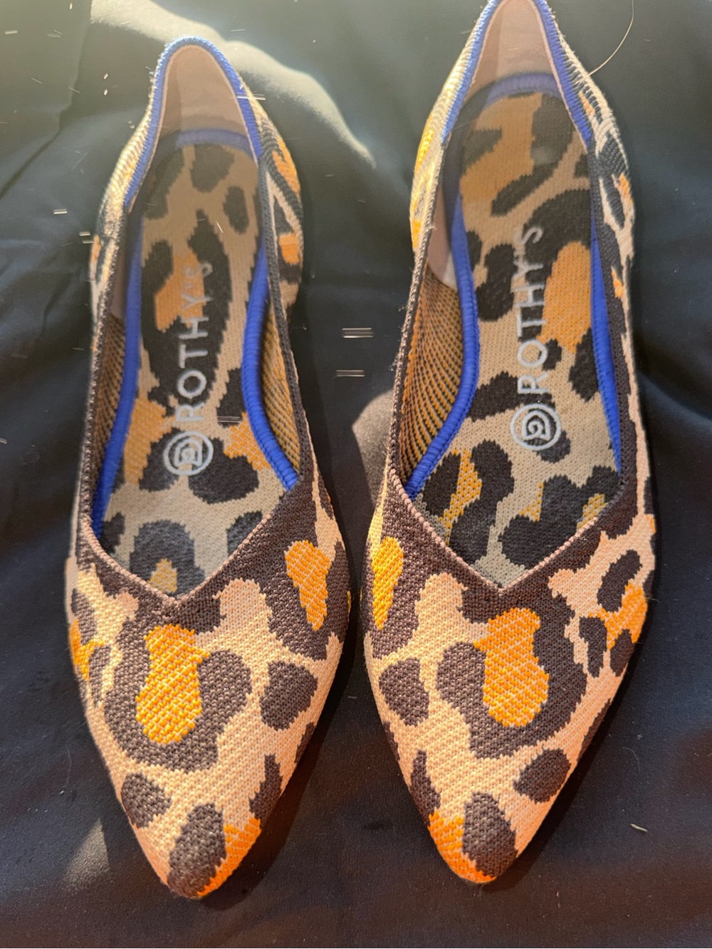 Rothy's The Point Big Cat Leopard Animal Print Ballet Flats Women’s Size 8